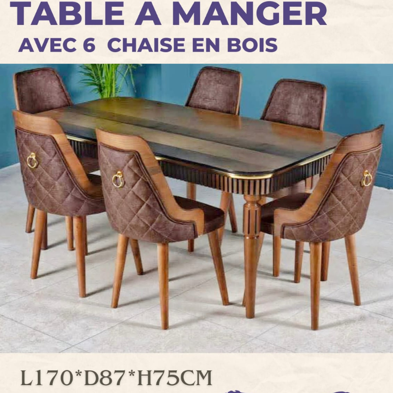 SALLE A MANGER  6 CHAISES EN BOIS