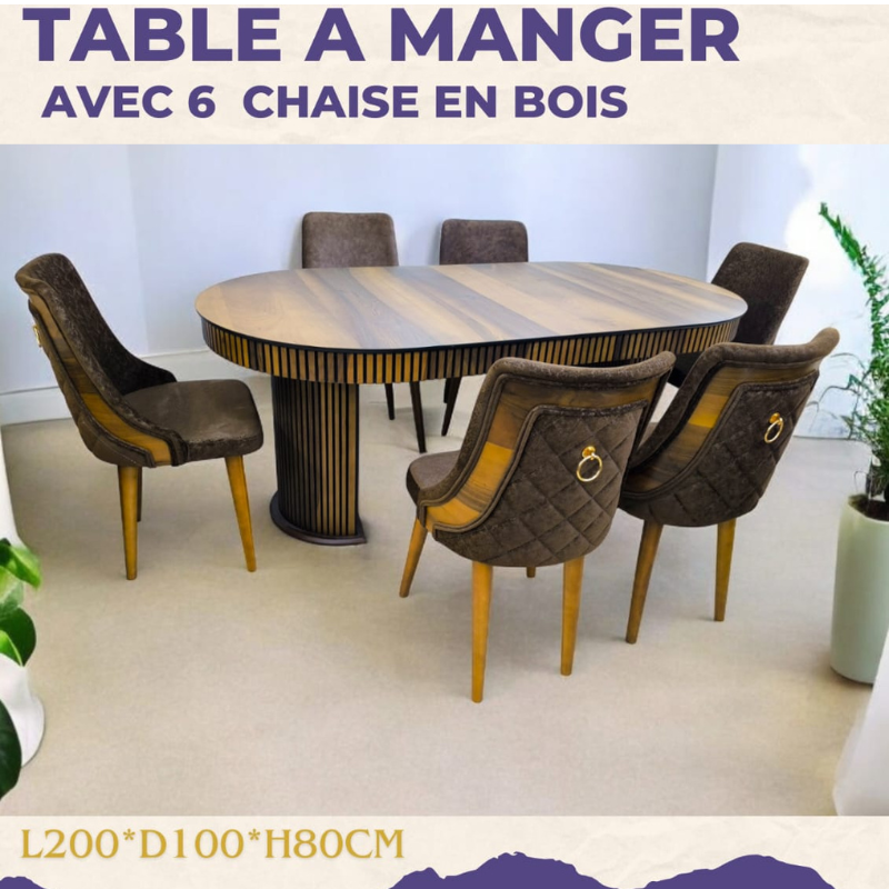 SALLE A MANGER  6 CHAISES EN BOIS