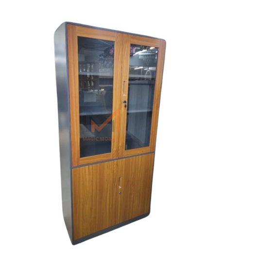 Armoire métallique haute semi vitrées avec 2 portes battantes B0188