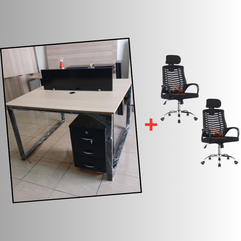 Pack bureau bench 2 places sans caisson Réf. A0739