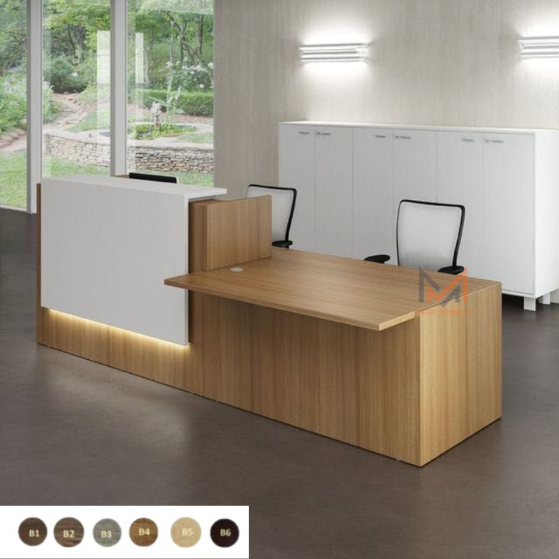 BUREAU COMPTOIR D'ACCUEIL AVEC CAISSON Réf. A0072