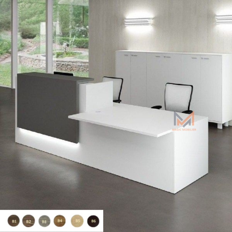 BUREAU COMPTOIR D'ACCUEIL AVEC CAISSON Réf. A0072