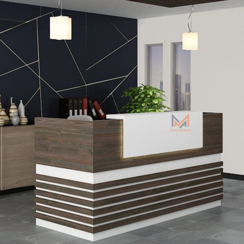comptoir d'accueil en bois avec caisson Réf. A0549