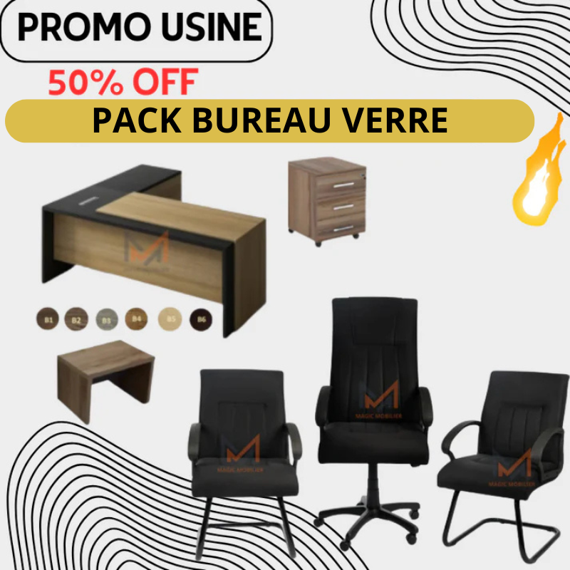 ENSEMBLE BUREAU VERRE Réf.A-2025-1318