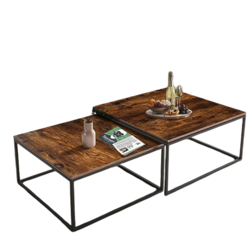 Ensemble de 2 tables gigognes carrées pour le salon Réf. A0566