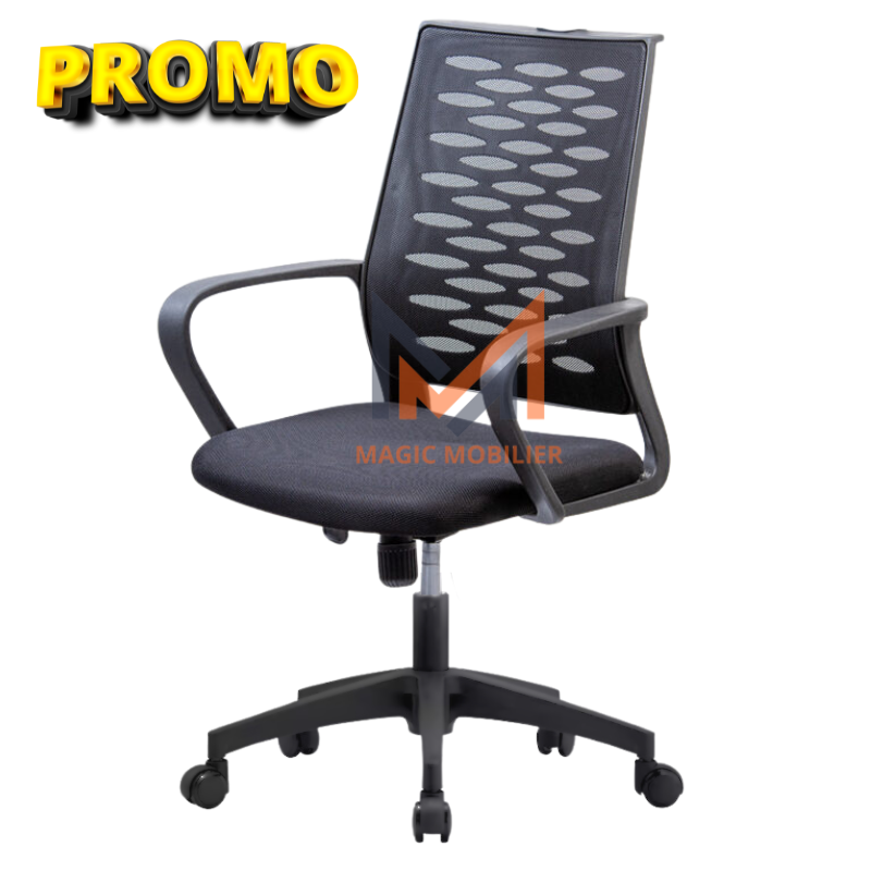 Fauteuil operateur META noir branche PVC RéfA-2024-344