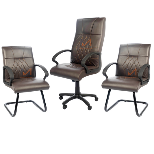 Ensemble Fauteuil JOKER en simili cuir MARRON A0454