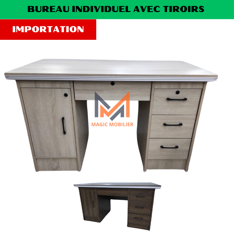Bureau individuel avec tiroirs fixes Réf. A0465