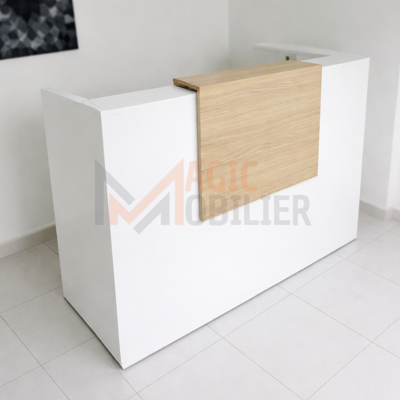 BUREAU COMPTOIR D'ACCUEIL AVEC CAISSON Réf. A0187