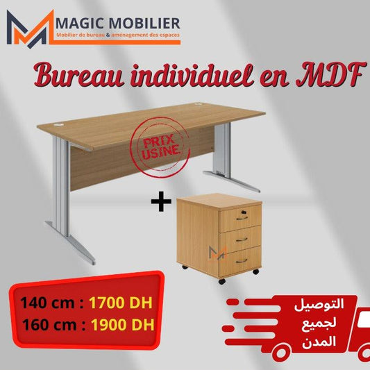 Bureau MOSCO semi métallique Réf A0368