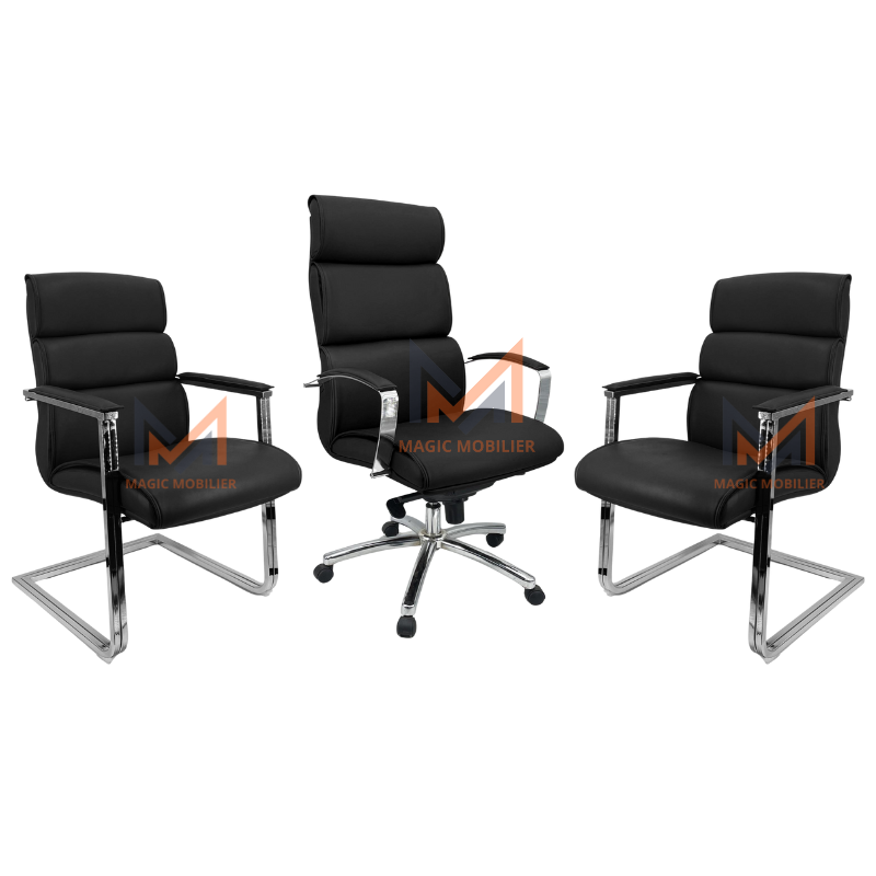 Ensemble Fauteuil Ergonomique TURRO Noir Réf. A0285