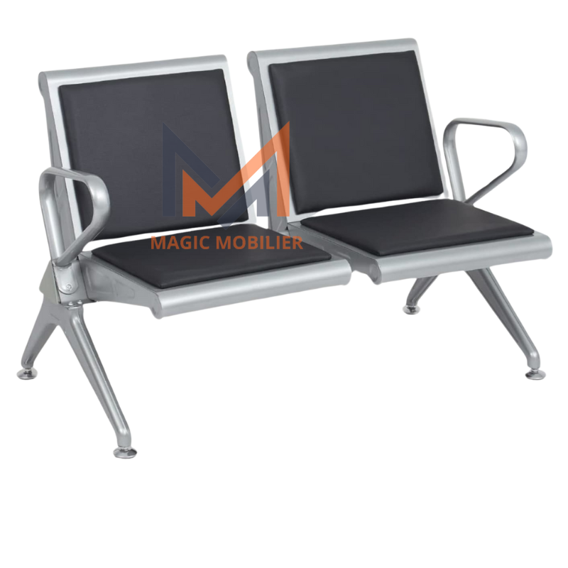 Banquette de réception 2 places en cuir  Réf. A0754