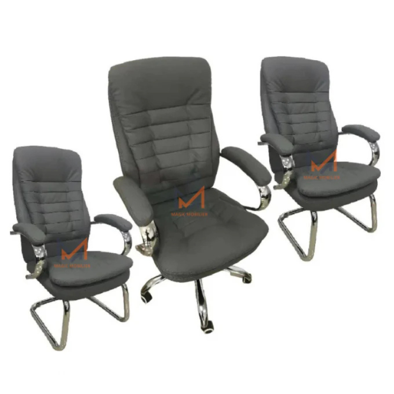 Ensemble Fauteuil RIKASO NOIR / GRIS / CAMEL  Réf. A0135