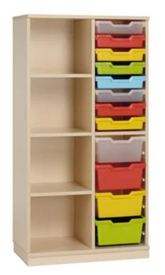 Rangement scolaire en Bois avec cuvettes A0440