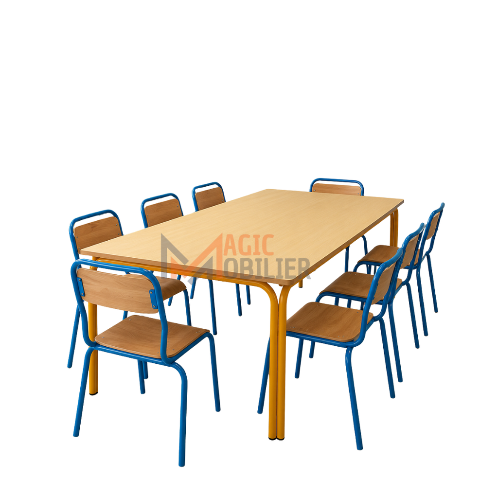 Table rectangulaire à piétement jumelé A0145