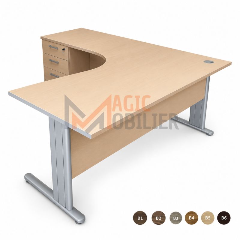 Bureau compact avec retour Réf. A0756
