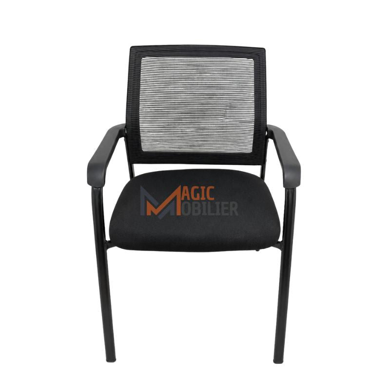 Chaise visiteur en mesh avec accoudoirs fixe Réf A-2172