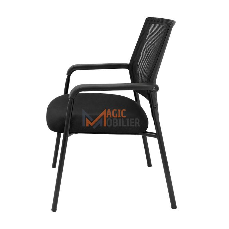 Chaise visiteur en mesh avec accoudoirs fixe Réf A-2172