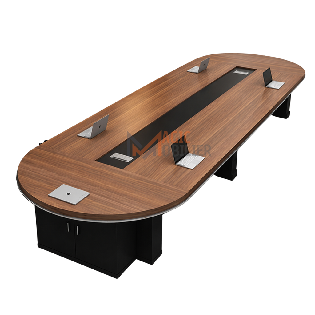 Table de réunion ovale haut de gamme en finition bois  Réf A2240