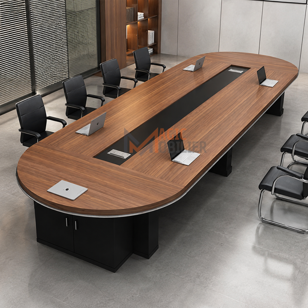 Table de réunion ovale haut de gamme en finition bois  Réf A2240