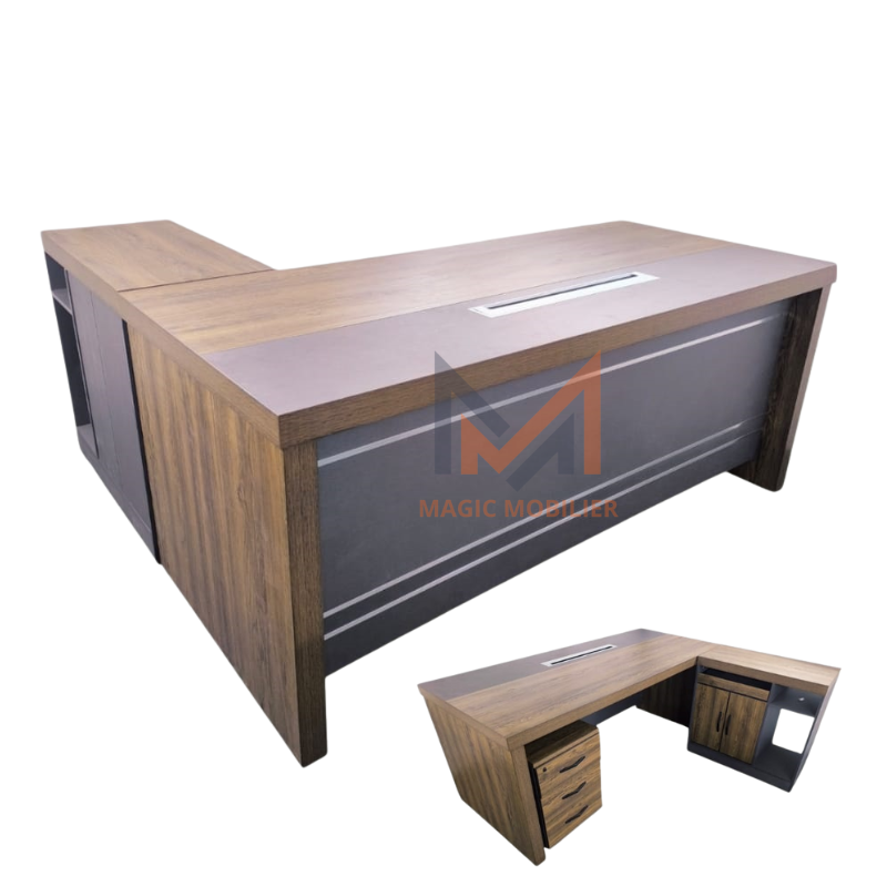 Bureau de direction avec retour et caisson A-2026-1850