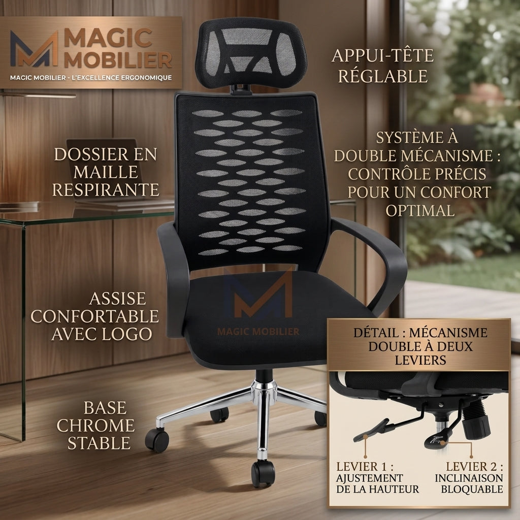 Fauteuil président ergonomique ATLAS  Réf A-2026-2267