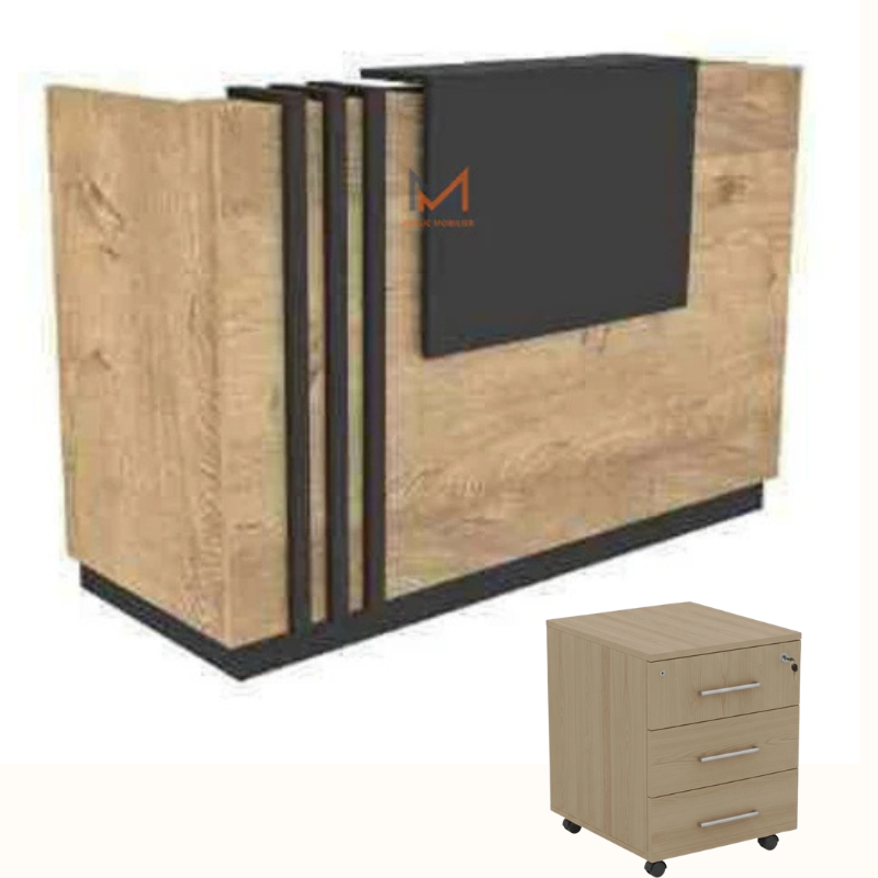 BUREAU COMPTOIR D'ACCUEIL AVEC CAISSON Réf. A363