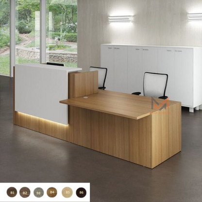 BUREAU COMPTOIR D'ACCUEIL AVEC CAISSON Réf. A0072