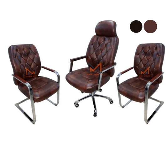 Ensemble Fauteuil Ergonomique VIGO marron Réf. A0396