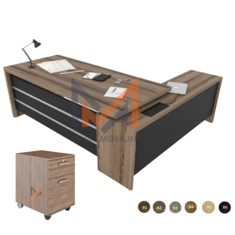 Bureau SAKINOL avec retour vide et caisson Réf. A0255