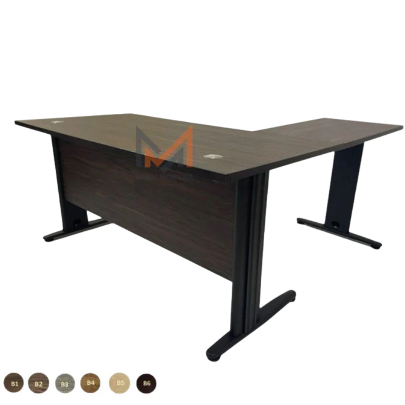 Bureau BLANCA semi métallique avec retour Réf A0049