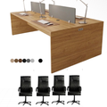 Ensemble BUREAU BENSH en bois +4 chaises opérateurs A0408
