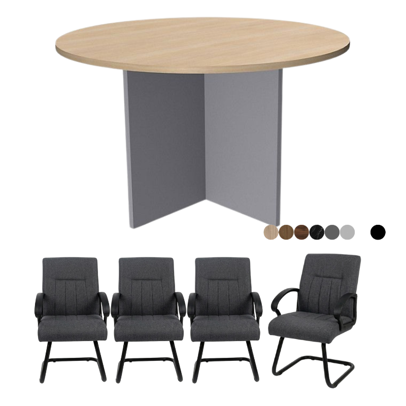 de Ensemble Table de réunion rectangulaire semi métallique + 6 Fauteuils A0800