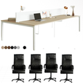 Ensemble BUREAU BENSH semi métallique +4 chaises opérateurs B0311