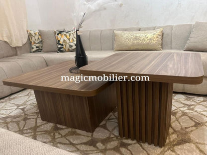 2 TABLES BASSES AVEC BARDAGE Réf. A05591