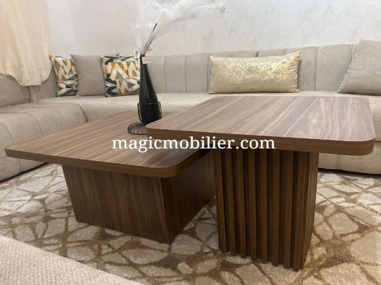 2 TABLES BASSES AVEC BARDAGE Réf. A05591