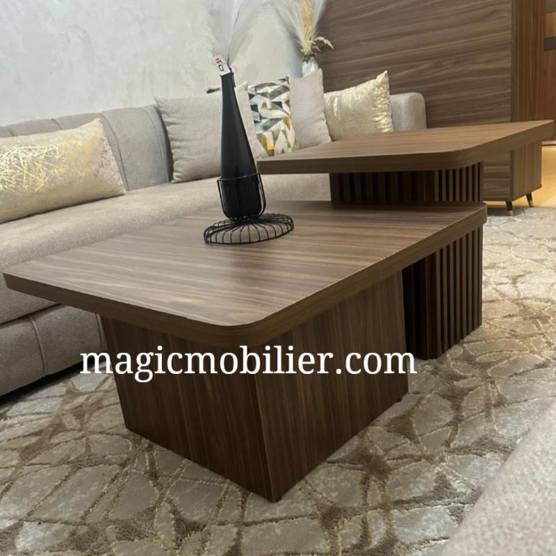 2 TABLES BASSES AVEC BARDAGE Réf. A05591