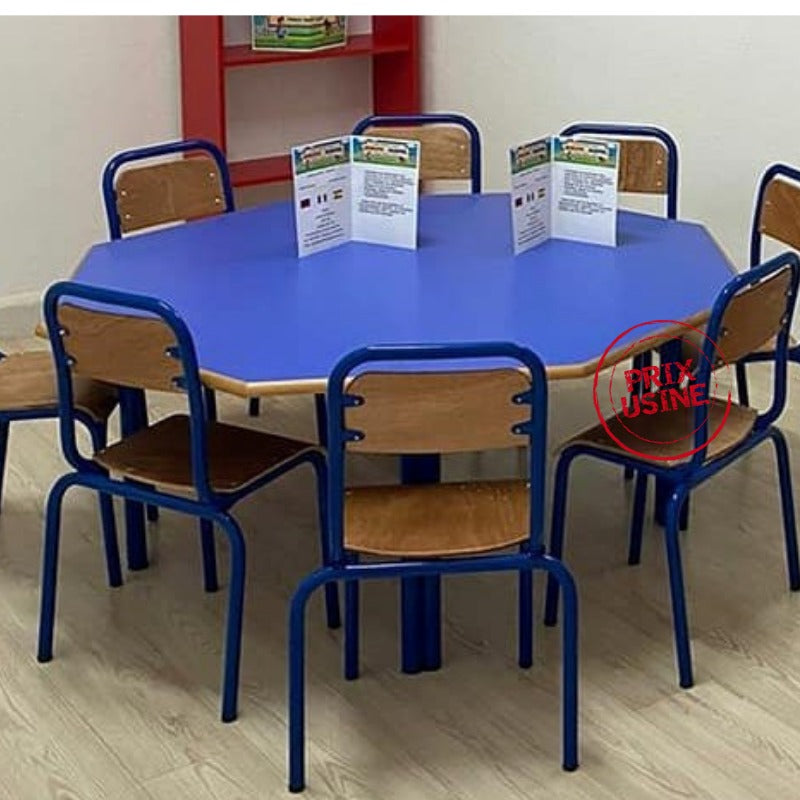 Table octogonale pour maternelle et primaire A0144