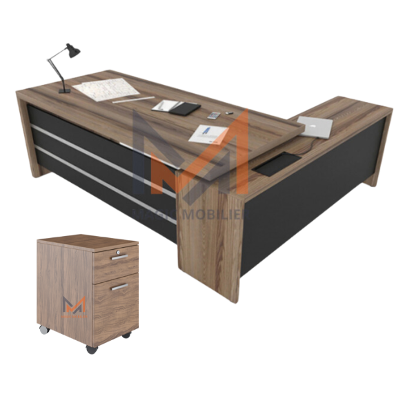 Bureau SAKINOL avec retour vide et caisson Réf. A0255