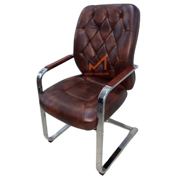 Fauteuil visiteur Ergonomique VIGO marron Réf. A0374