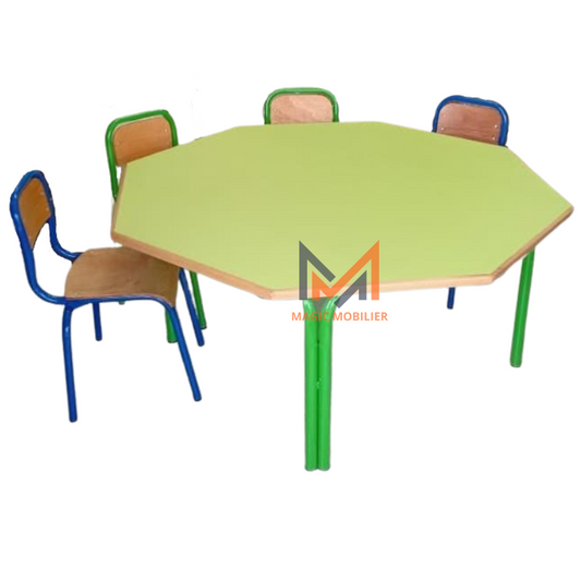 Table octogonale pour maternelle et primaire A0144