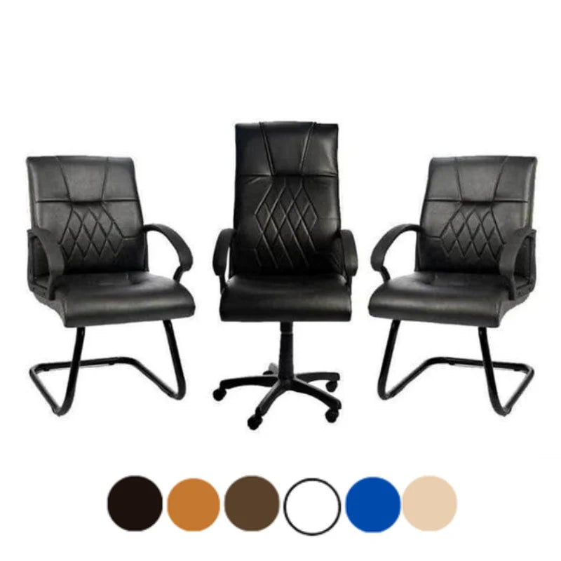 ENSEMBLE BUREAU FANTASIA Avec retour + caisson + chaises + table basse Réf. A0238