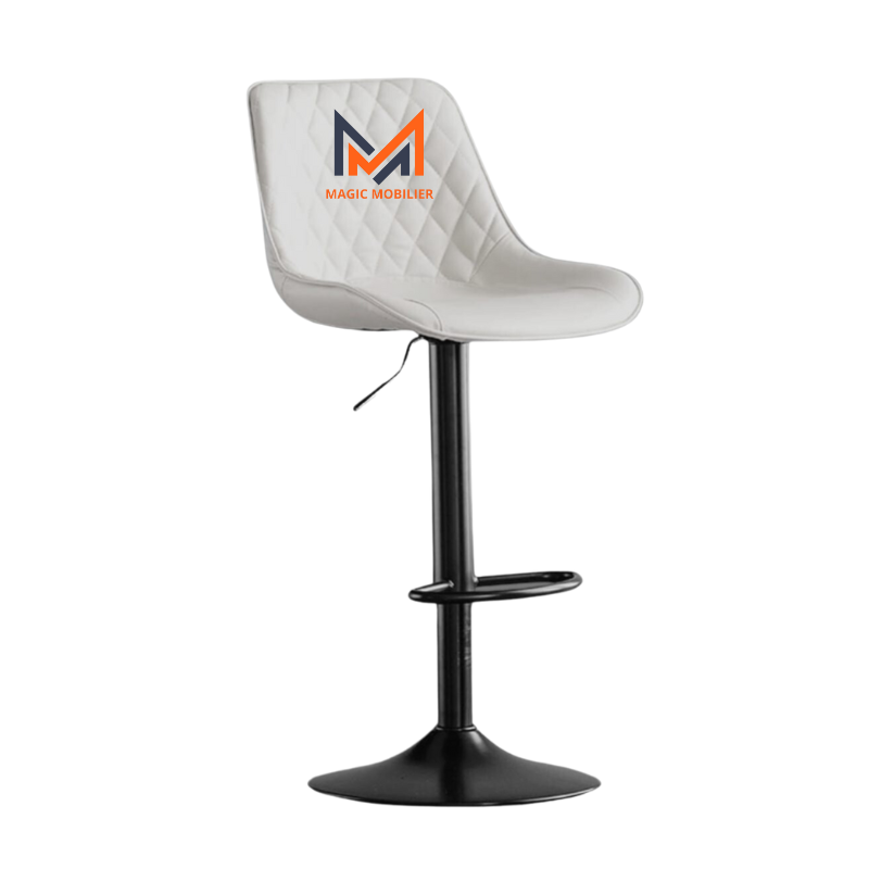 Tabouret en simili cuir BLANC Réf. A0628
