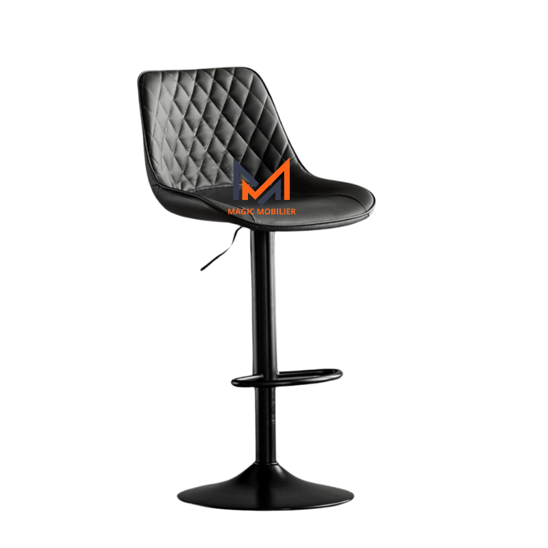 Tabouret en simili cuir NOIR Réf. A0629