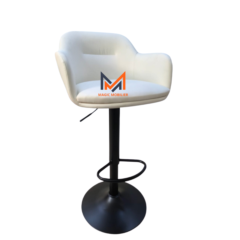 Tabouret en simili cuir BLANC Réf. A0631