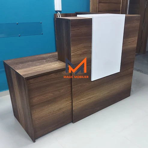 BUREAU COMPTOIR D'ACCUEIL AVEC CAISSON FIXE Réf. A0071