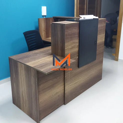 BUREAU COMPTOIR D'ACCUEIL AVEC CAISSON FIXE Réf. A0071