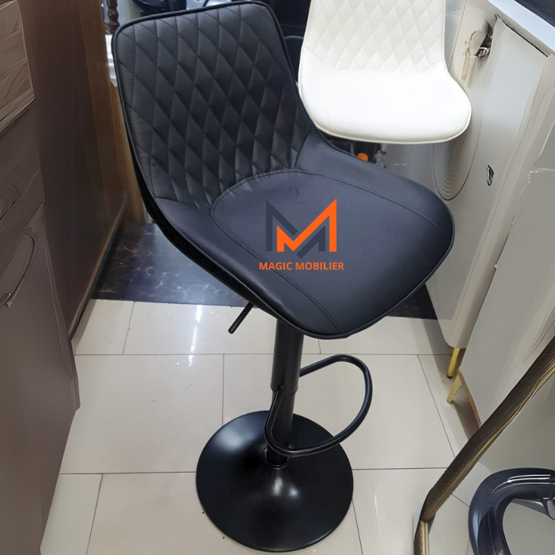 Tabouret en simili cuir NOIR Réf. A0629