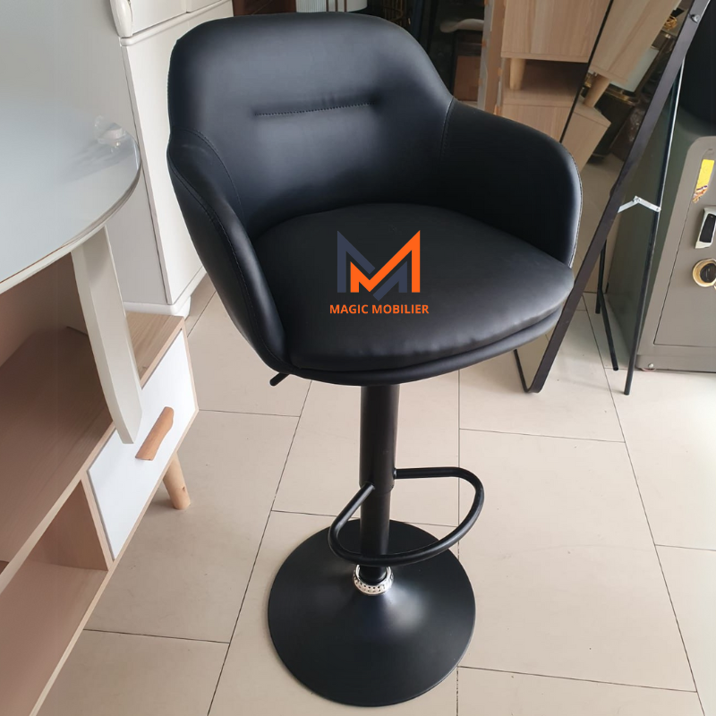 Tabouret en simili cuir NOIR Réf. A0630