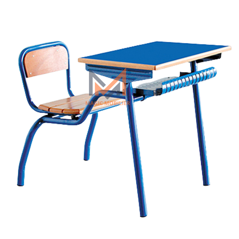 Pupitre scolaire indvdeuil avec casier perforé A-2026-1958